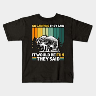 Camping in the forest is exciting Kids T-Shirt